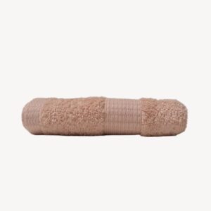 Salmon Pink Dash Striped Hand Towel
