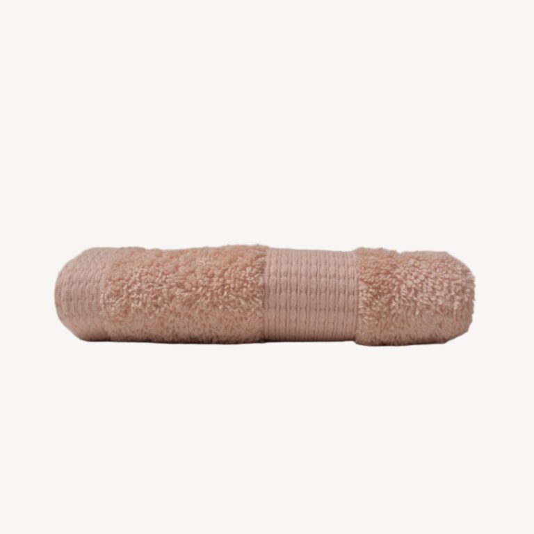 Salmon Pink Dash Striped Hand Towel